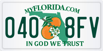 FL license plate 0408FV