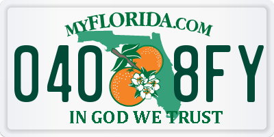 FL license plate 0408FY