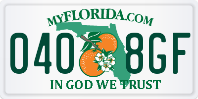 FL license plate 0408GF
