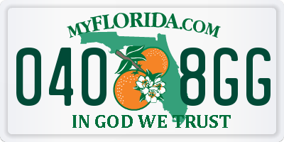 FL license plate 0408GG