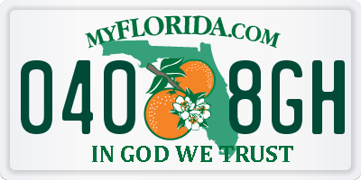 FL license plate 0408GH