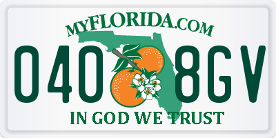 FL license plate 0408GV