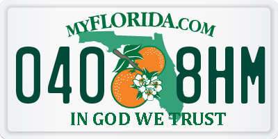 FL license plate 0408HM