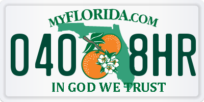 FL license plate 0408HR
