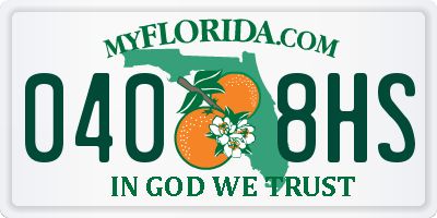 FL license plate 0408HS