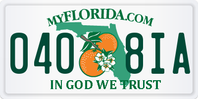 FL license plate 0408IA
