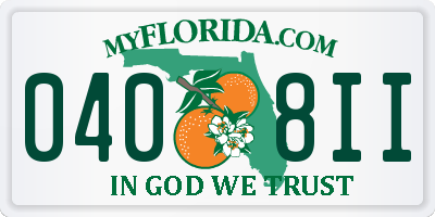 FL license plate 0408II