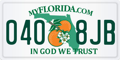 FL license plate 0408JB