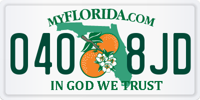 FL license plate 0408JD