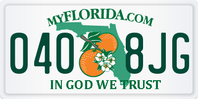 FL license plate 0408JG