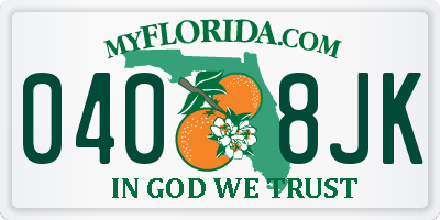 FL license plate 0408JK