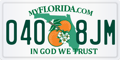 FL license plate 0408JM