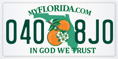 FL license plate 0408JO