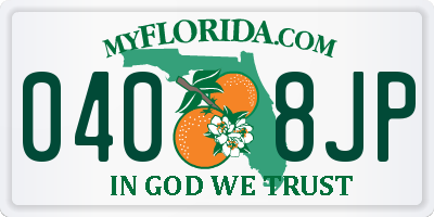 FL license plate 0408JP