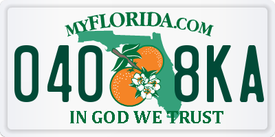 FL license plate 0408KA