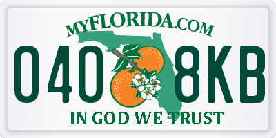 FL license plate 0408KB
