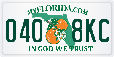 FL license plate 0408KC