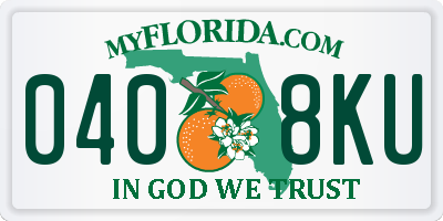 FL license plate 0408KU