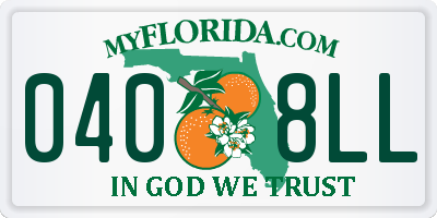FL license plate 0408LL