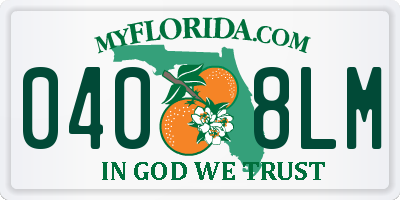 FL license plate 0408LM