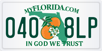 FL license plate 0408LP