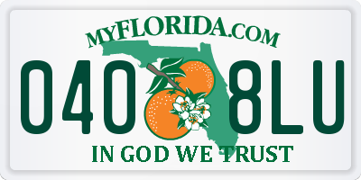 FL license plate 0408LU