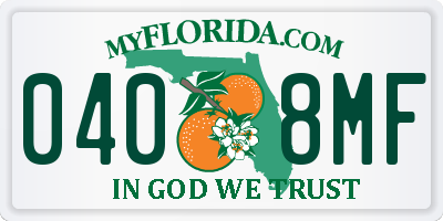 FL license plate 0408MF