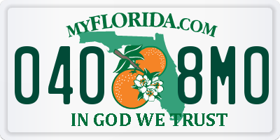 FL license plate 0408MO