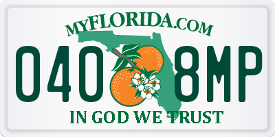 FL license plate 0408MP
