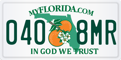 FL license plate 0408MR