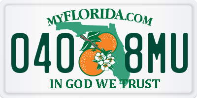 FL license plate 0408MU