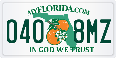 FL license plate 0408MZ