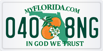 FL license plate 0408NG