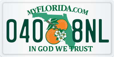 FL license plate 0408NL