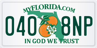 FL license plate 0408NP