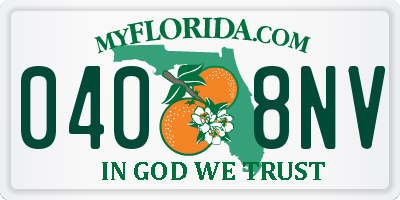 FL license plate 0408NV