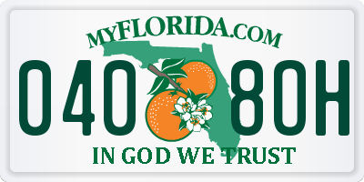 FL license plate 0408OH