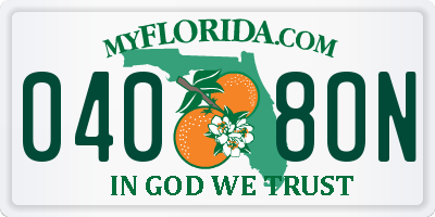 FL license plate 0408ON