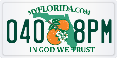 FL license plate 0408PM