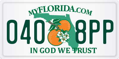 FL license plate 0408PP