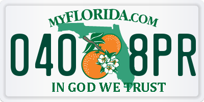 FL license plate 0408PR