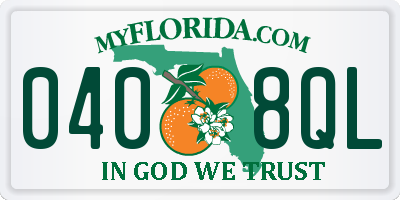 FL license plate 0408QL