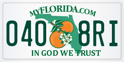 FL license plate 0408RI