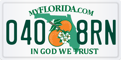 FL license plate 0408RN