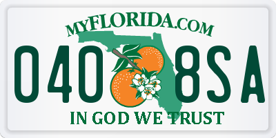 FL license plate 0408SA