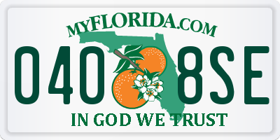 FL license plate 0408SE