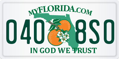 FL license plate 0408SO