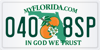 FL license plate 0408SP