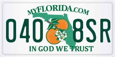 FL license plate 0408SR