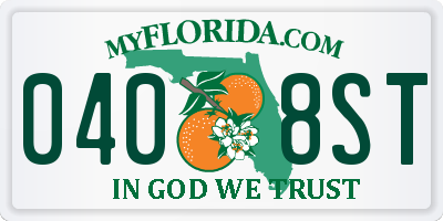 FL license plate 0408ST
